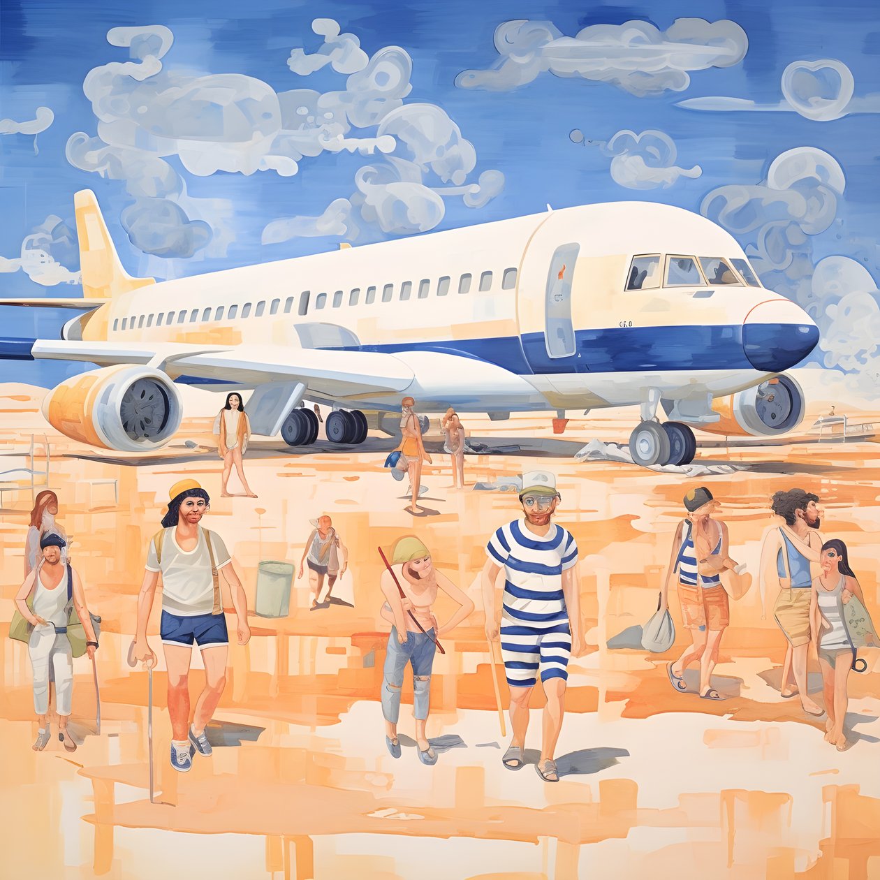 Andar de avião, animais pobres, montanha de areia ao longe 2 de Kurt Heppke