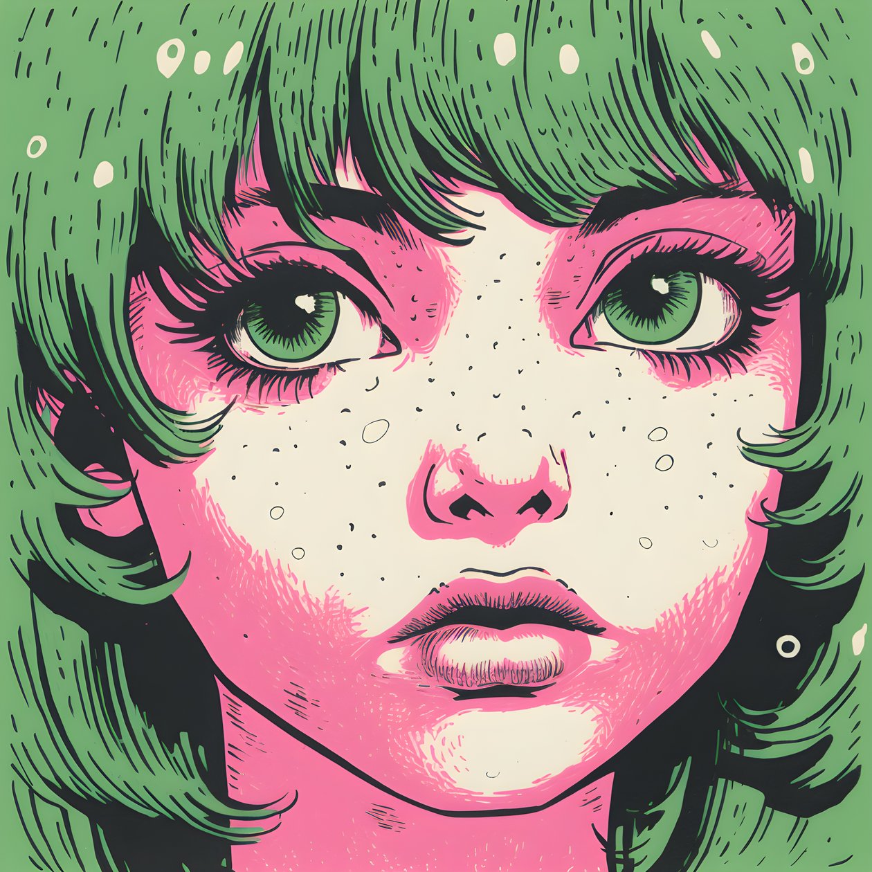 Risografia de uma menina de tenra idade 1 de Kurt Heppke