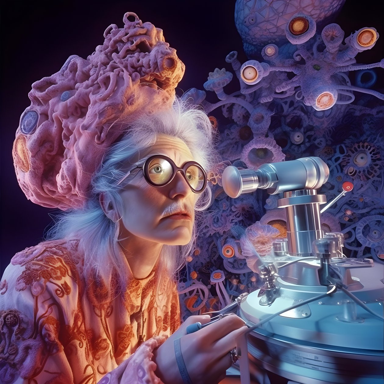Super-Resolução Microscópio Eletrónico Fotografia de Mulher no estilo artístico de David LaChapelle 2 de Kurt Heppke