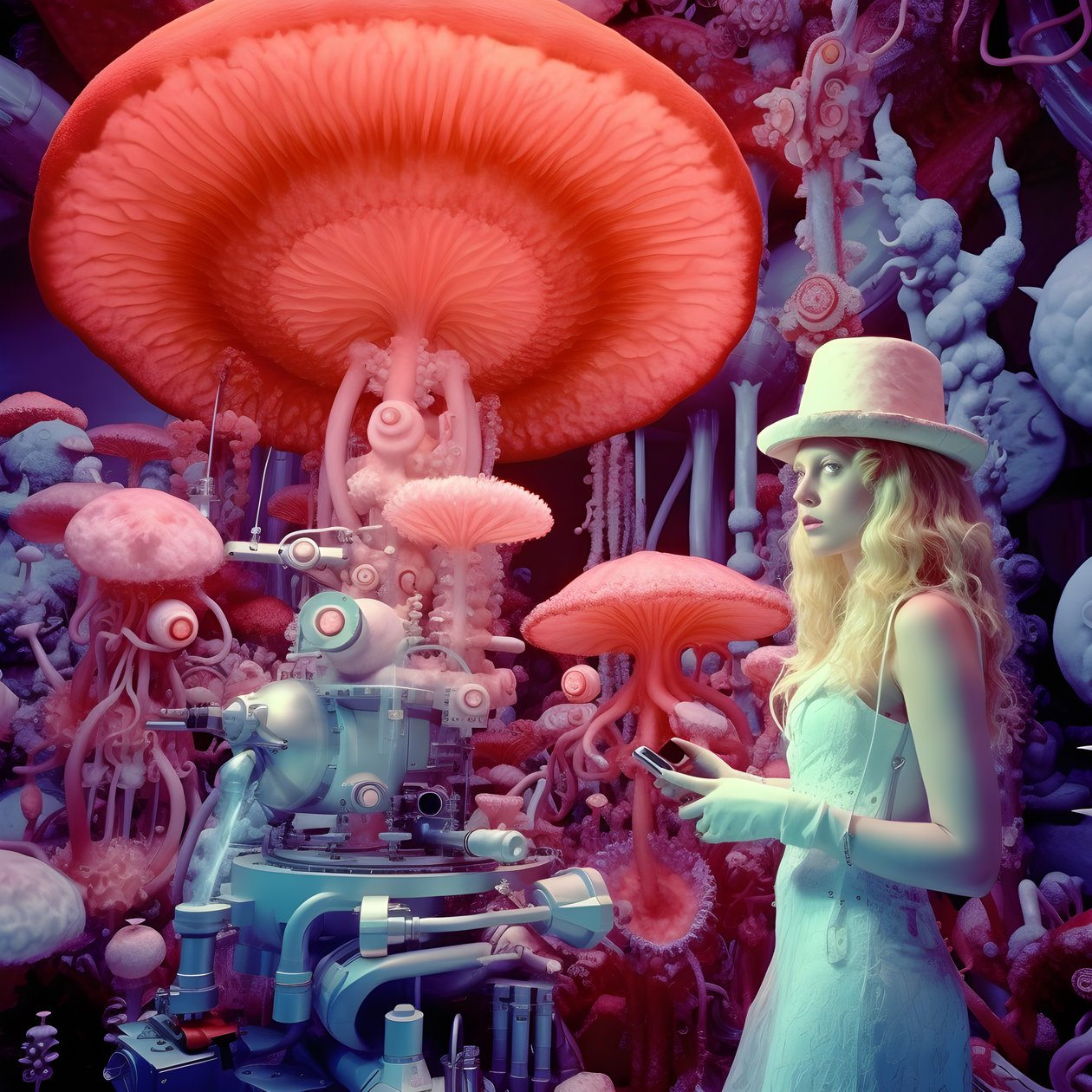 Super-Resolução Microscópio Eletrónico Fotografia de Mulher no estilo artístico de David LaChapelle 4 de Kurt Heppke