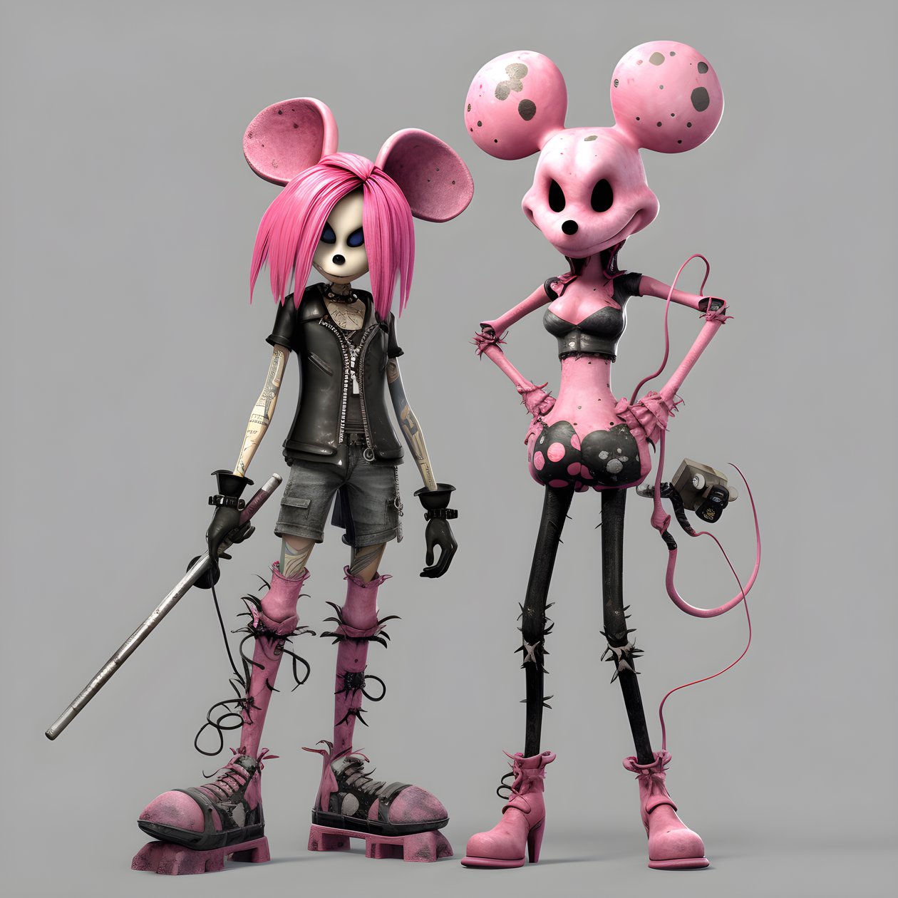 pesadelo antes do natal punk rosa minnie e mickey mouse 3 de Kurt Heppke