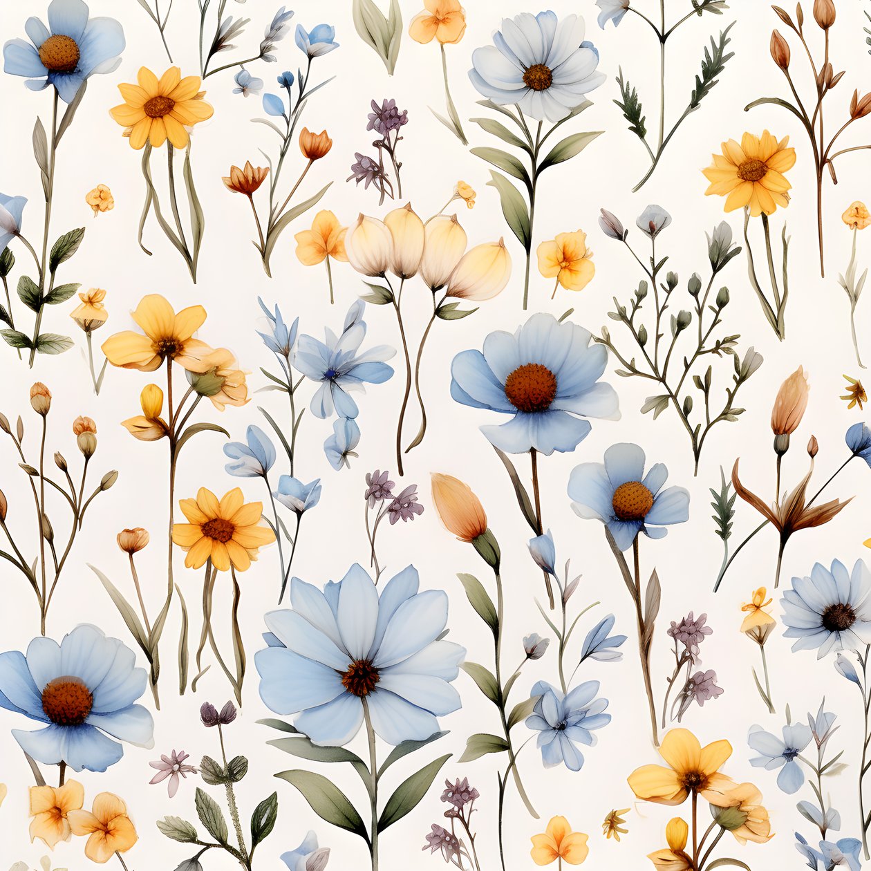 aquarela boho floral flores silvestres 2 de Kurt Heppke