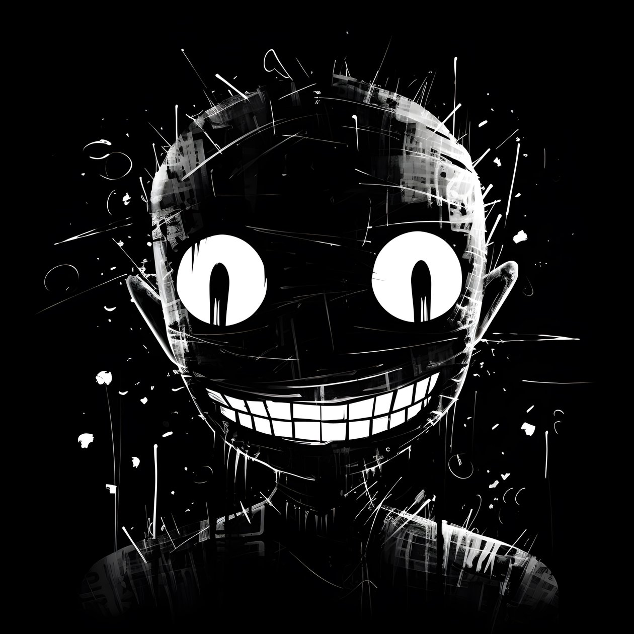 o rosto sorridente é desenhado em papel preto 2 de Kurt Heppke