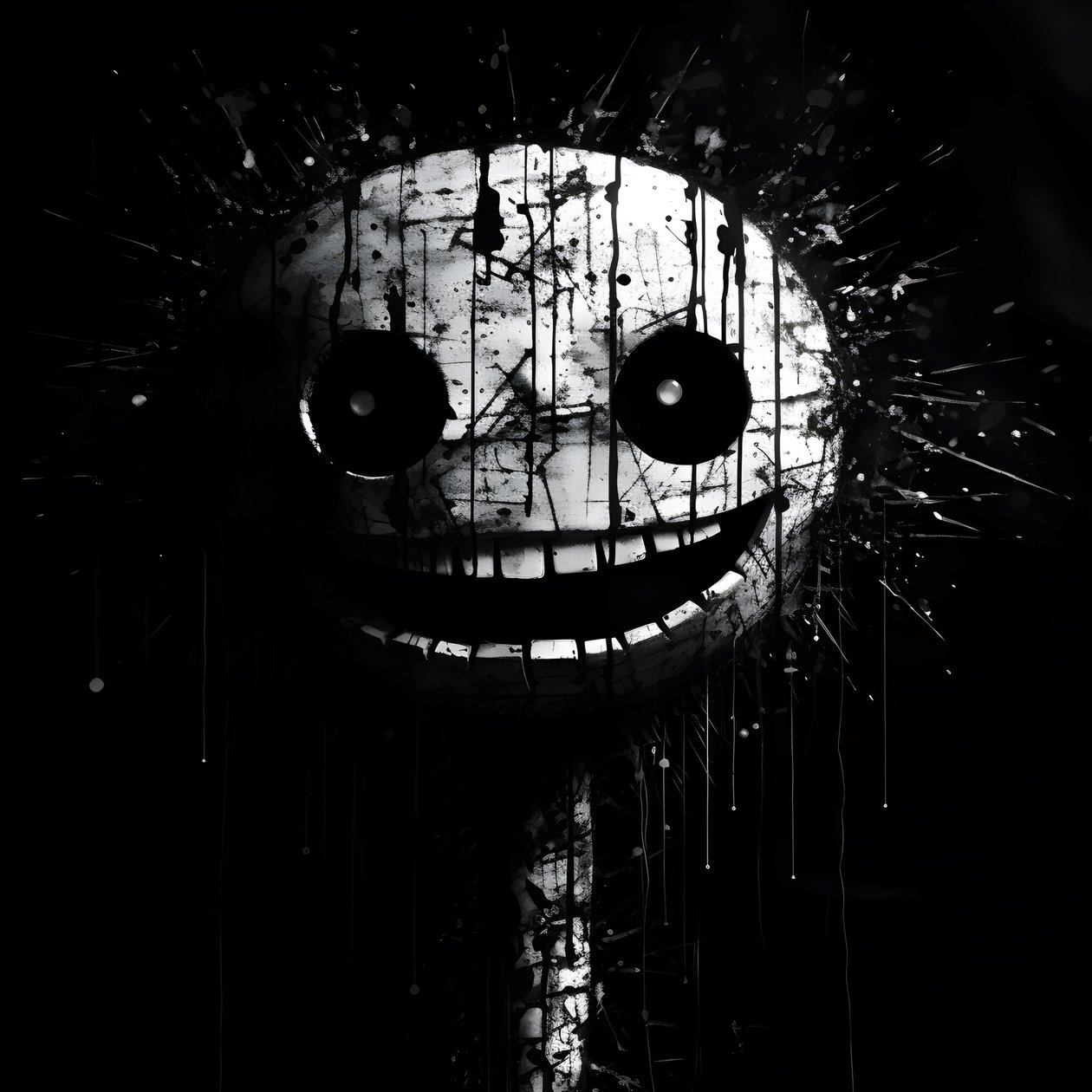 o rosto sorridente é desenhado em papel preto 3 de Kurt Heppke