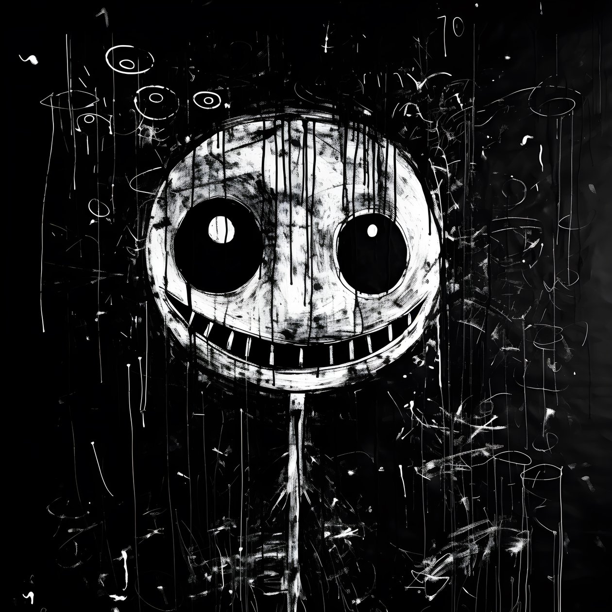 o rosto sorridente é desenhado em papel preto 4 de Kurt Heppke