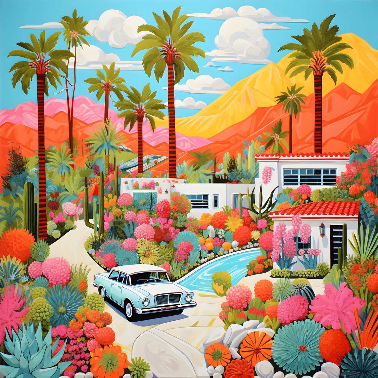 ilustração pormenorizada de Palm Springs 1 de Kurt Heppke