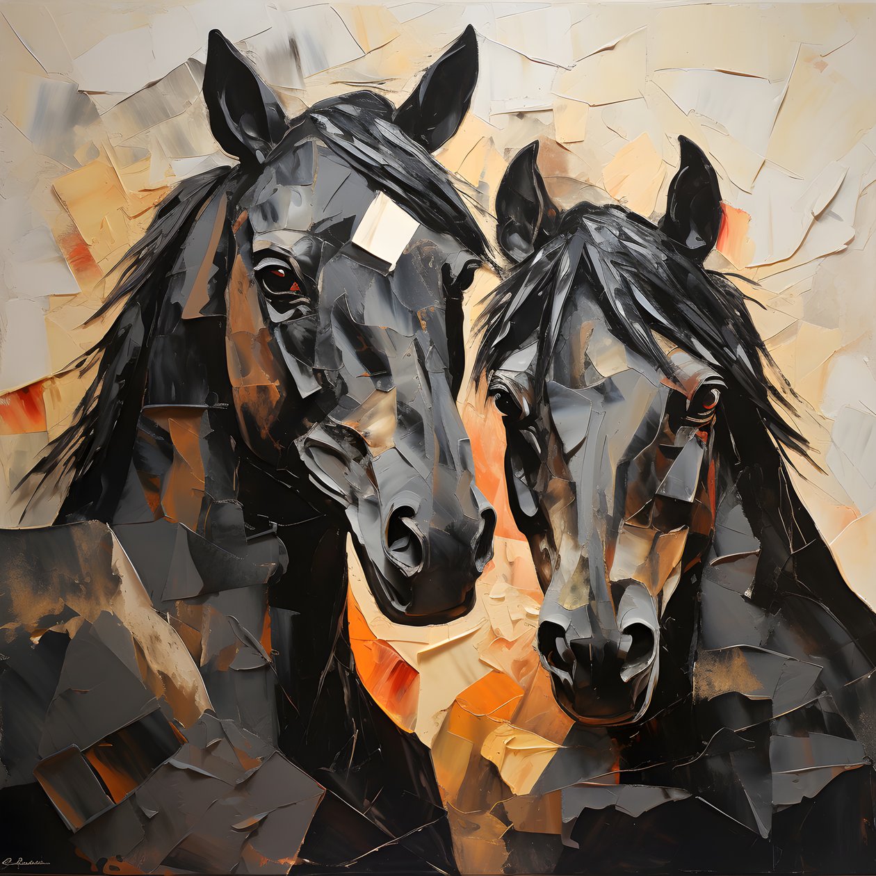 cavalos negros 1 de Kurt Heppke