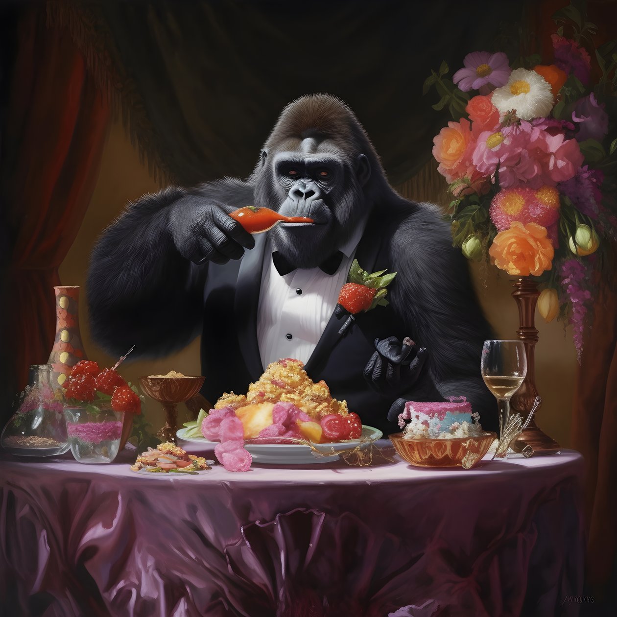 um gorila a comer 1 de Kurt Heppke