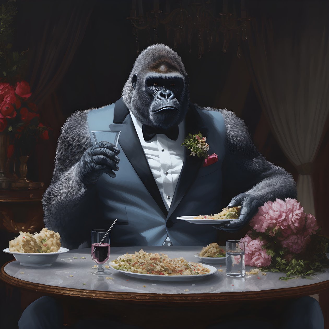 um gorila a comer 2 de Kurt Heppke