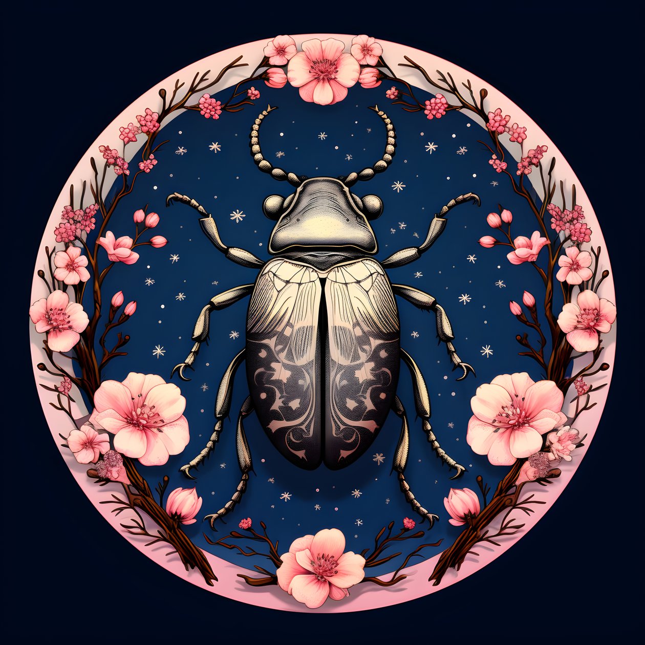 uma ilustração de um cobre ilustrado com cogumelos no fundo 1 de Kurt Heppke