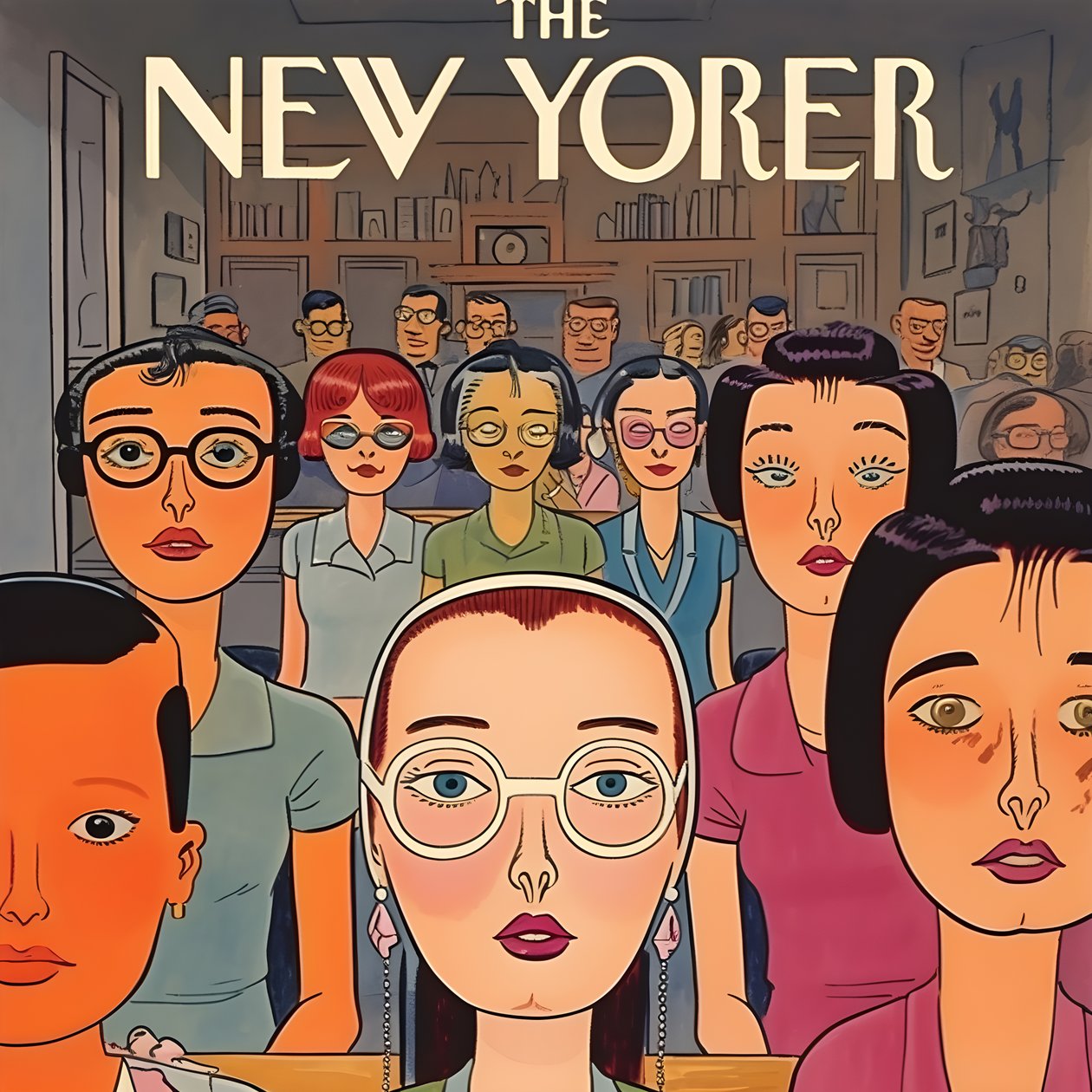 farbenfrohes new yorker capa vintage cartoon gag 1 de Kurt Heppke