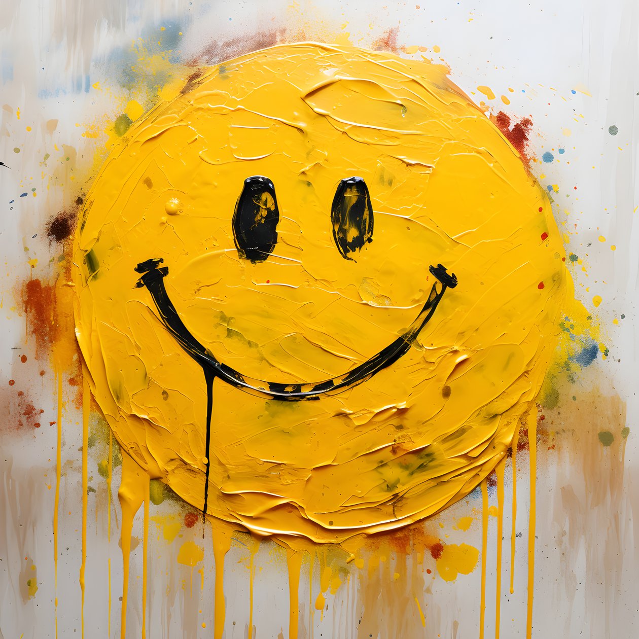 Sorriso amarelo pintado em impasto 4 de Kurt Heppke