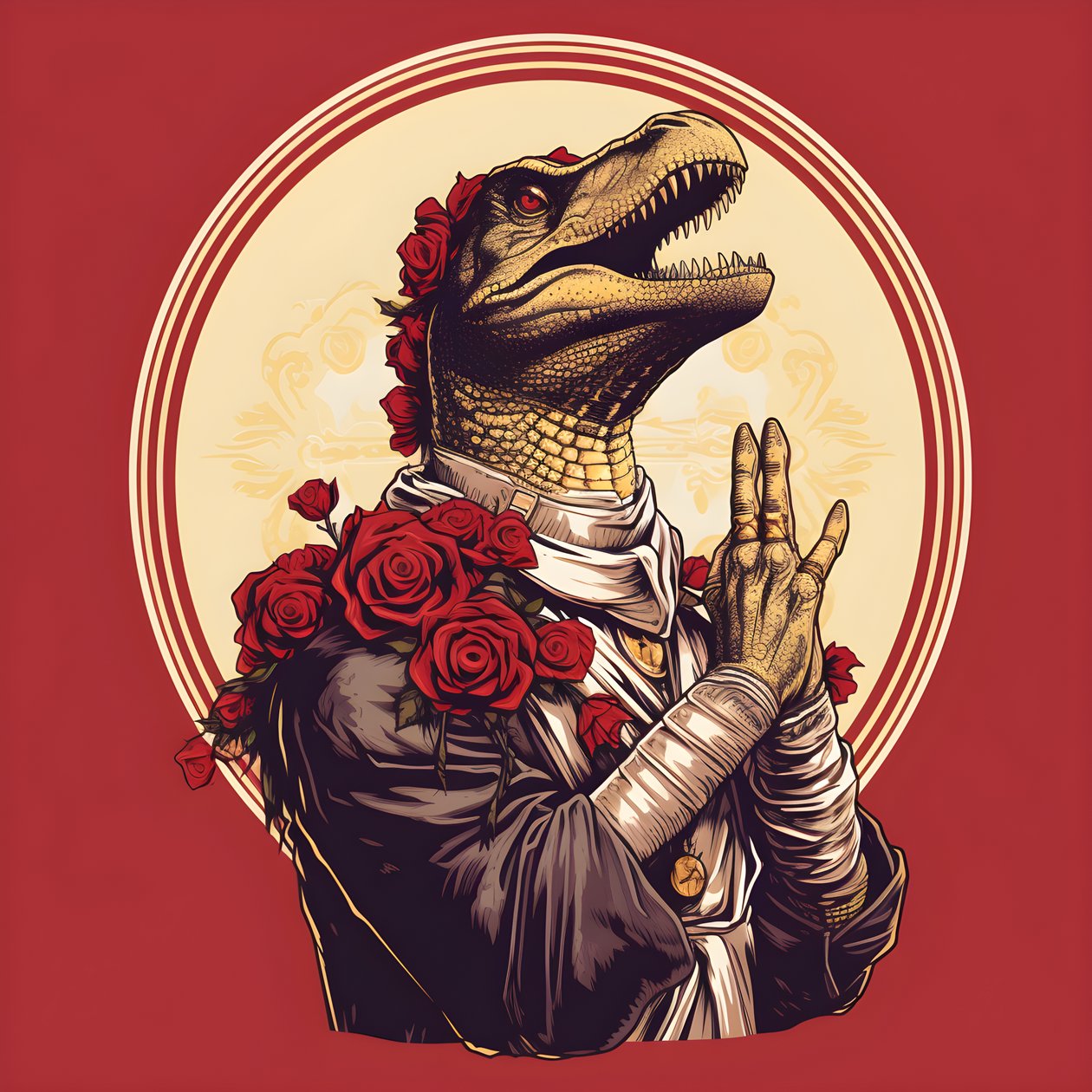rainha assassina a rezar T-Rex 1 de Kurt Heppke