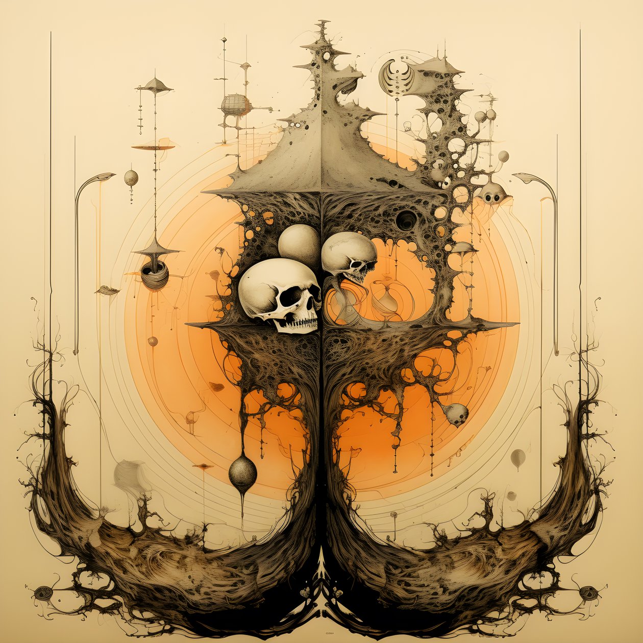 leonardo davinci concept sketch album artwork raiz de uma árvore que cresce da terra e alcança o céu como jack and the beanstalk 2 de Kurt Heppke