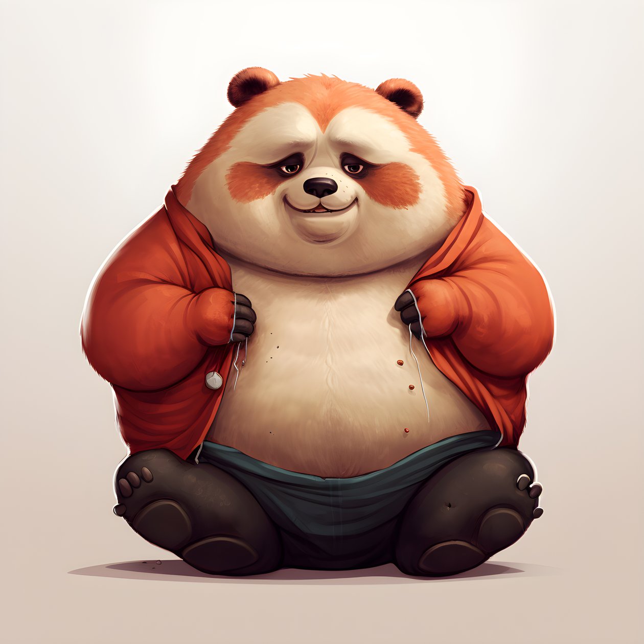 panda vermelho criança humana obesa 2 de Kurt Heppke