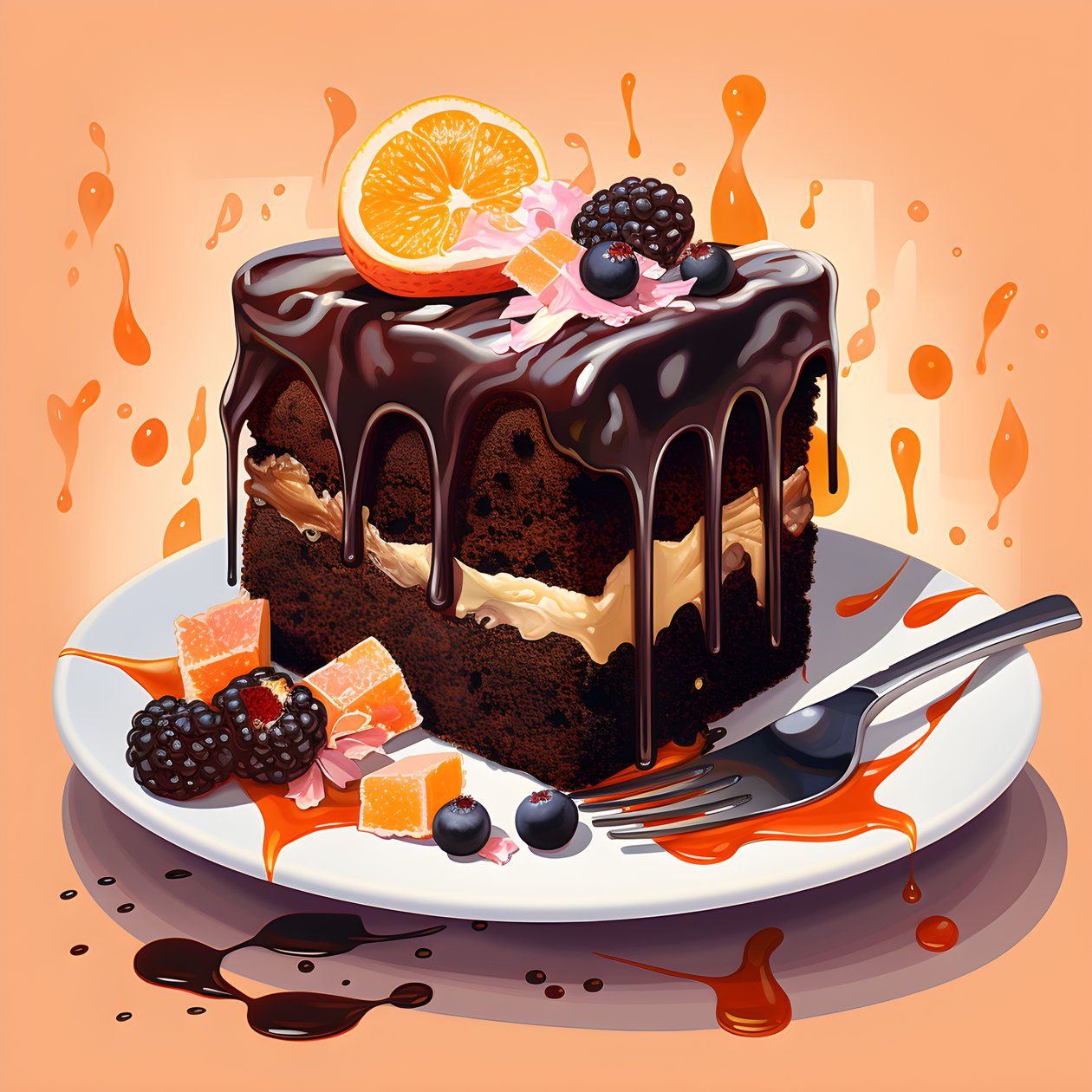 bolo de chocolate com caramelo e ruibarbo 1 de Kurt Heppke