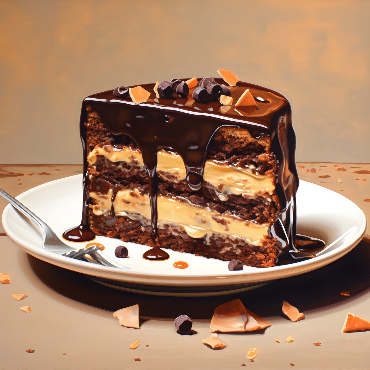 bolo de chocolate com caramelo e ruibarbo 4 de Kurt Heppke