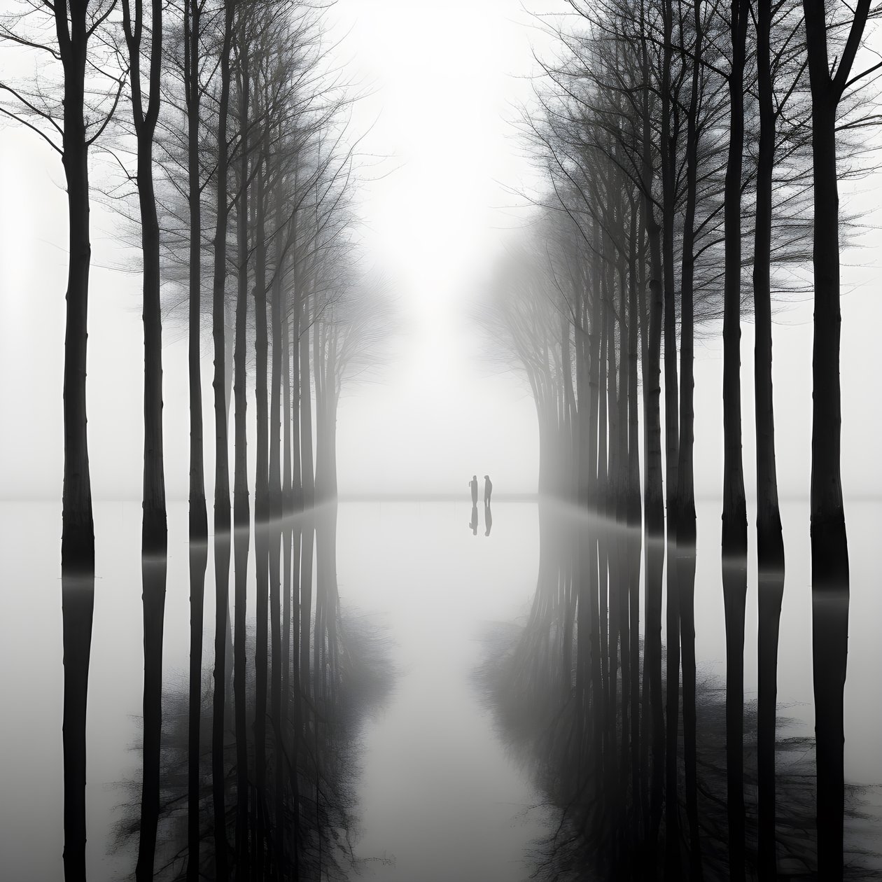 fotografias a preto e branco de árvores na água 2 de Kurt Heppke