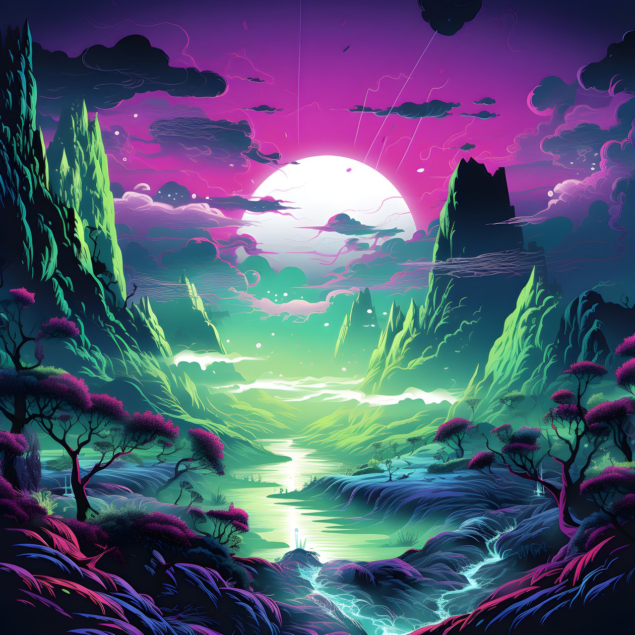 paisagem surrealista abstrata 1 de Kurt Heppke
