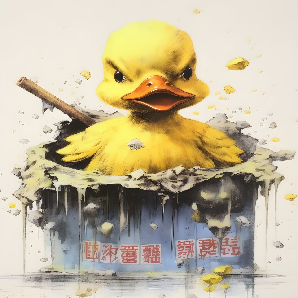 trendiges gummiente werbeplakat - o amarelo 3 de Kurt Heppke