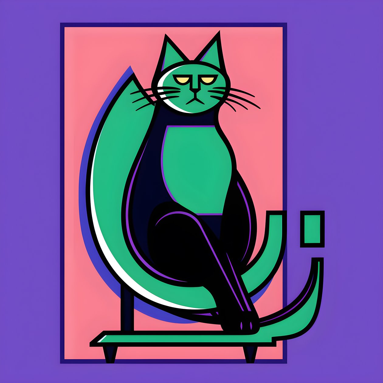 para criar um contraste apelativo, o conteúdo do gato prateado assenta no estilo de linhas limpas modernistas 1 de Kurt Heppke