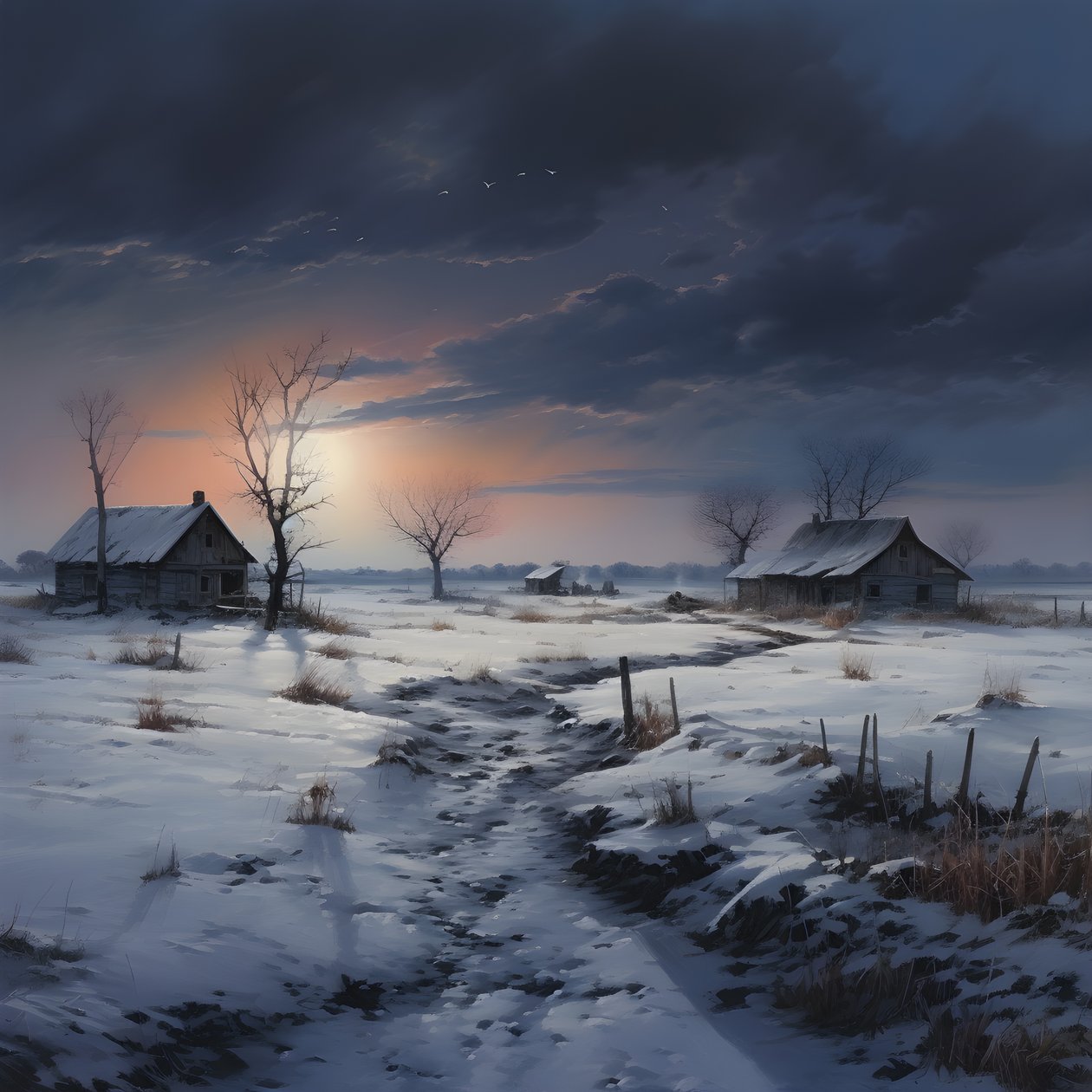 paisagem de neve. Uma quinta média 3 de Kurt Heppke