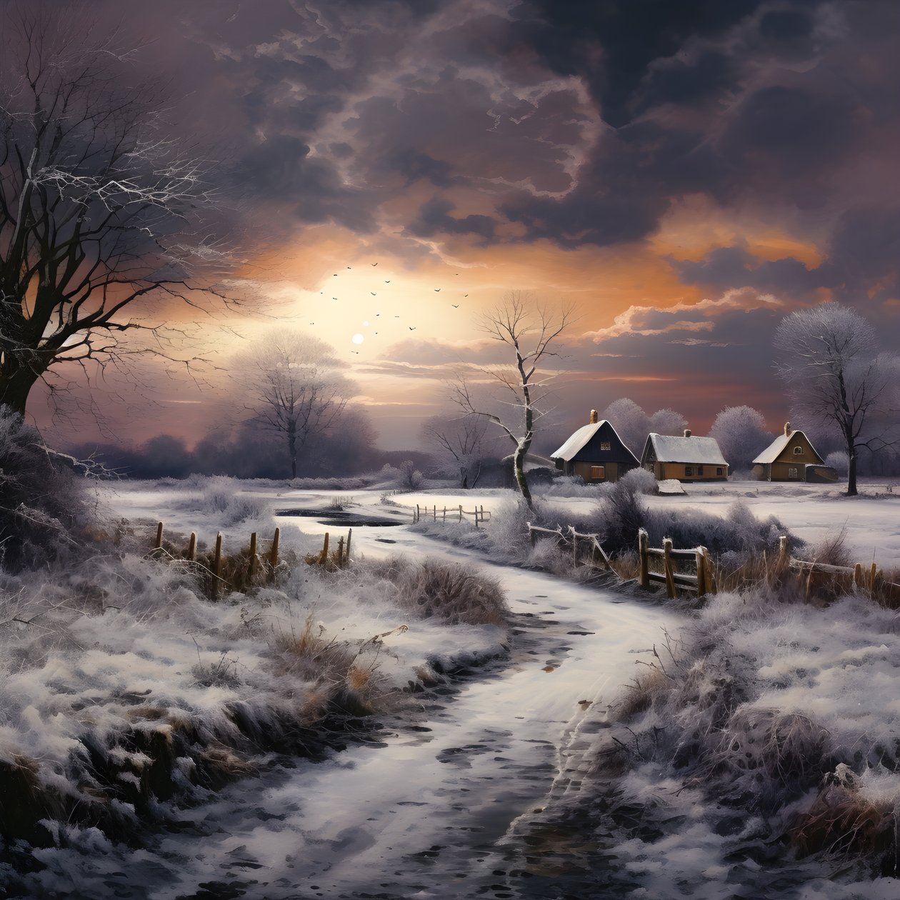 paisagem de neve. Uma quinta mediana 4 de Kurt Heppke