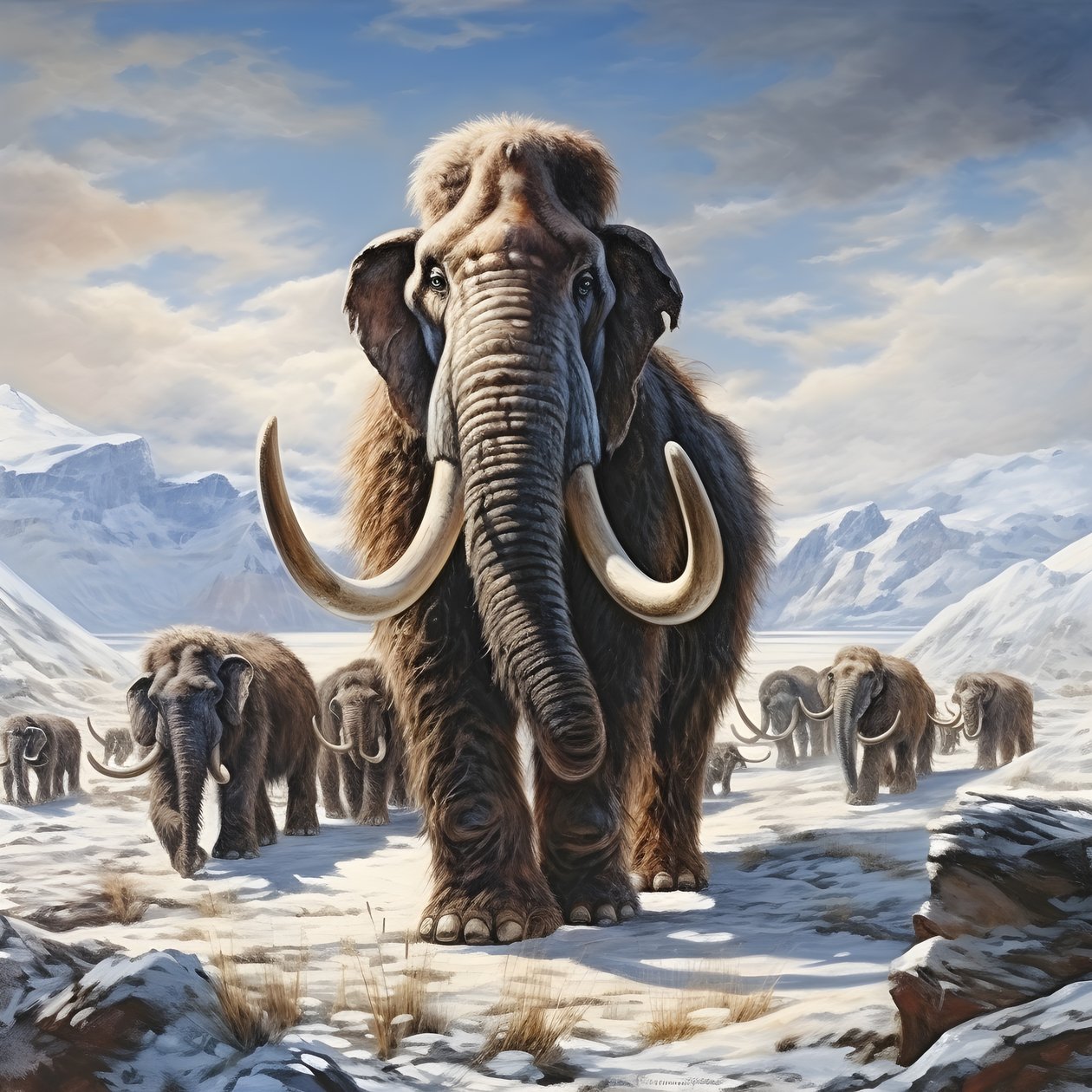 manada de mamutes lanudos na tundra 4 de Kurt Heppke