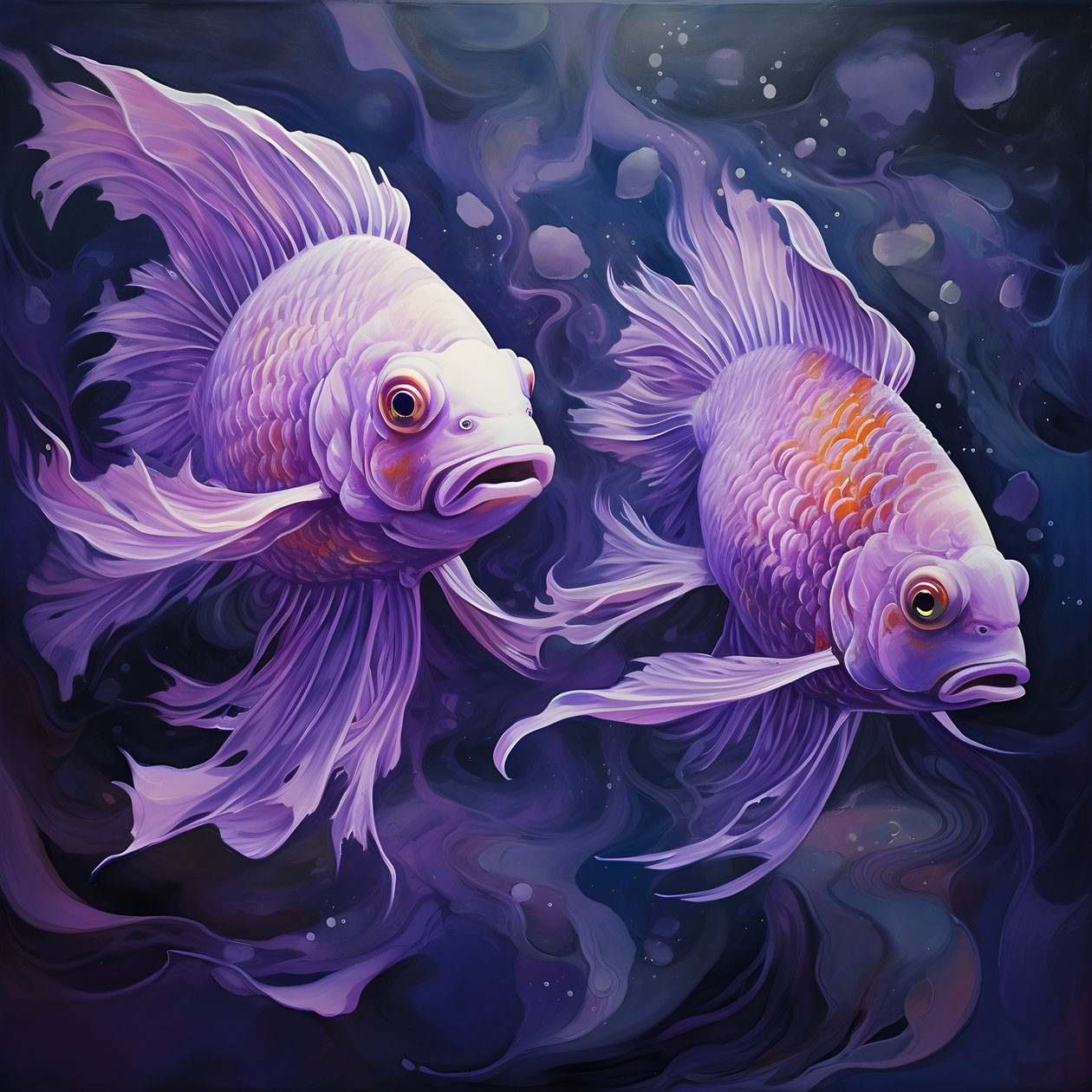 dois peixes de cor púrpura 2 de Kurt Heppke
