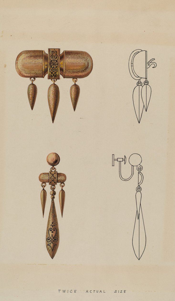 Broche e Brincos, c. 1936. de Kurt Melzer