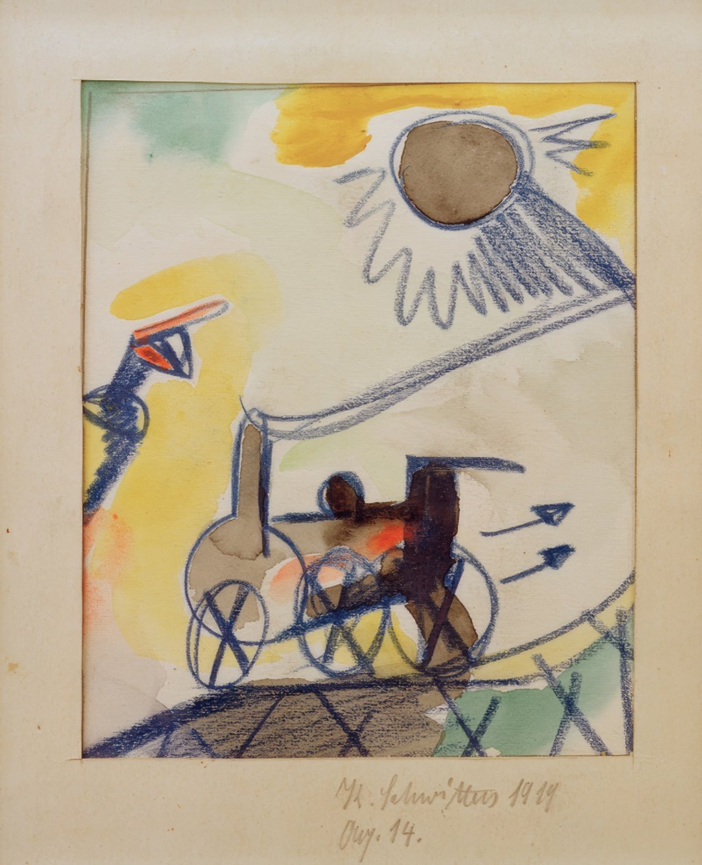 Aq. 14 (locomotiva para trás) de Kurt Schwitters