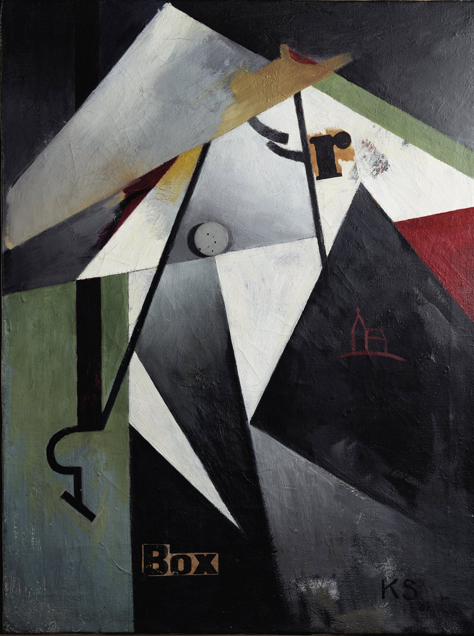 Box-R-Bild (Óleo e Colagem sobre Madeira de Kurt Schwitters