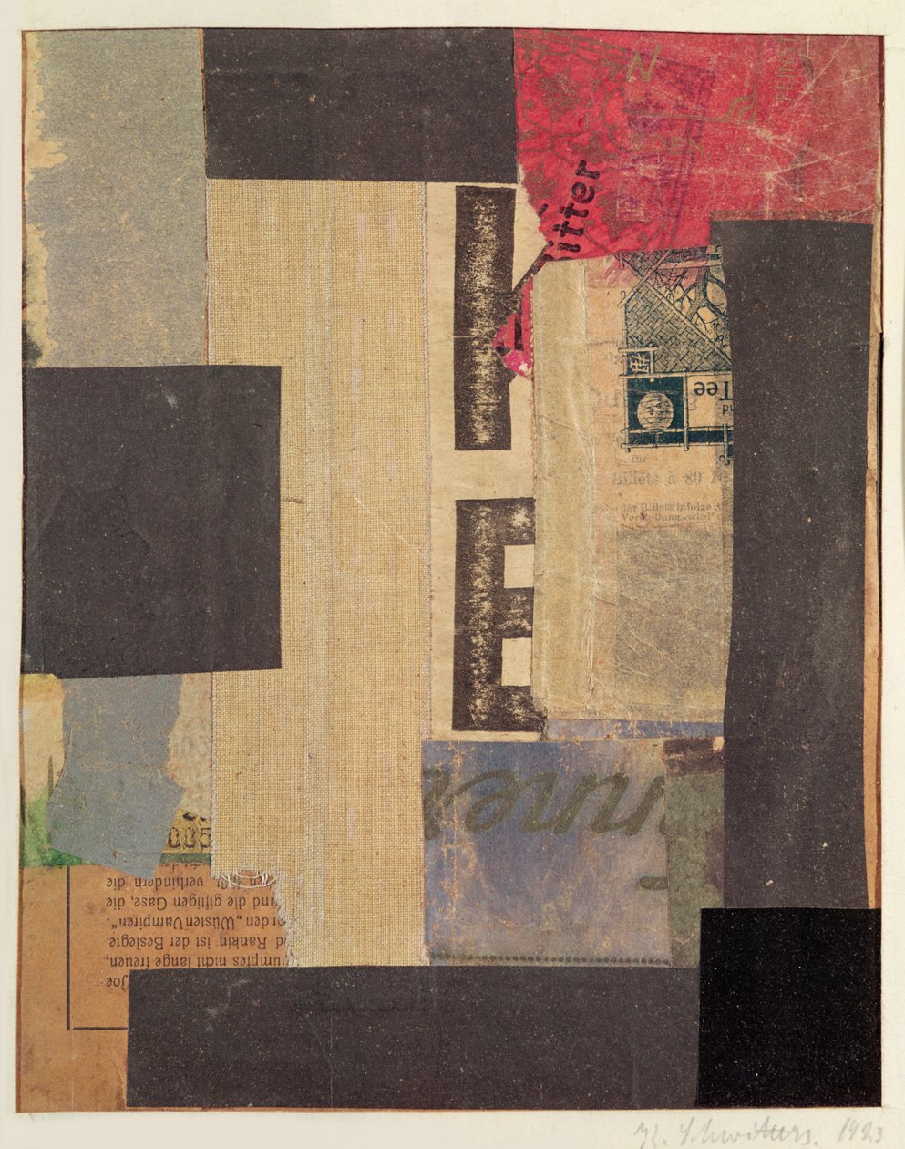 Colagem, 1923 de Kurt Schwitters
