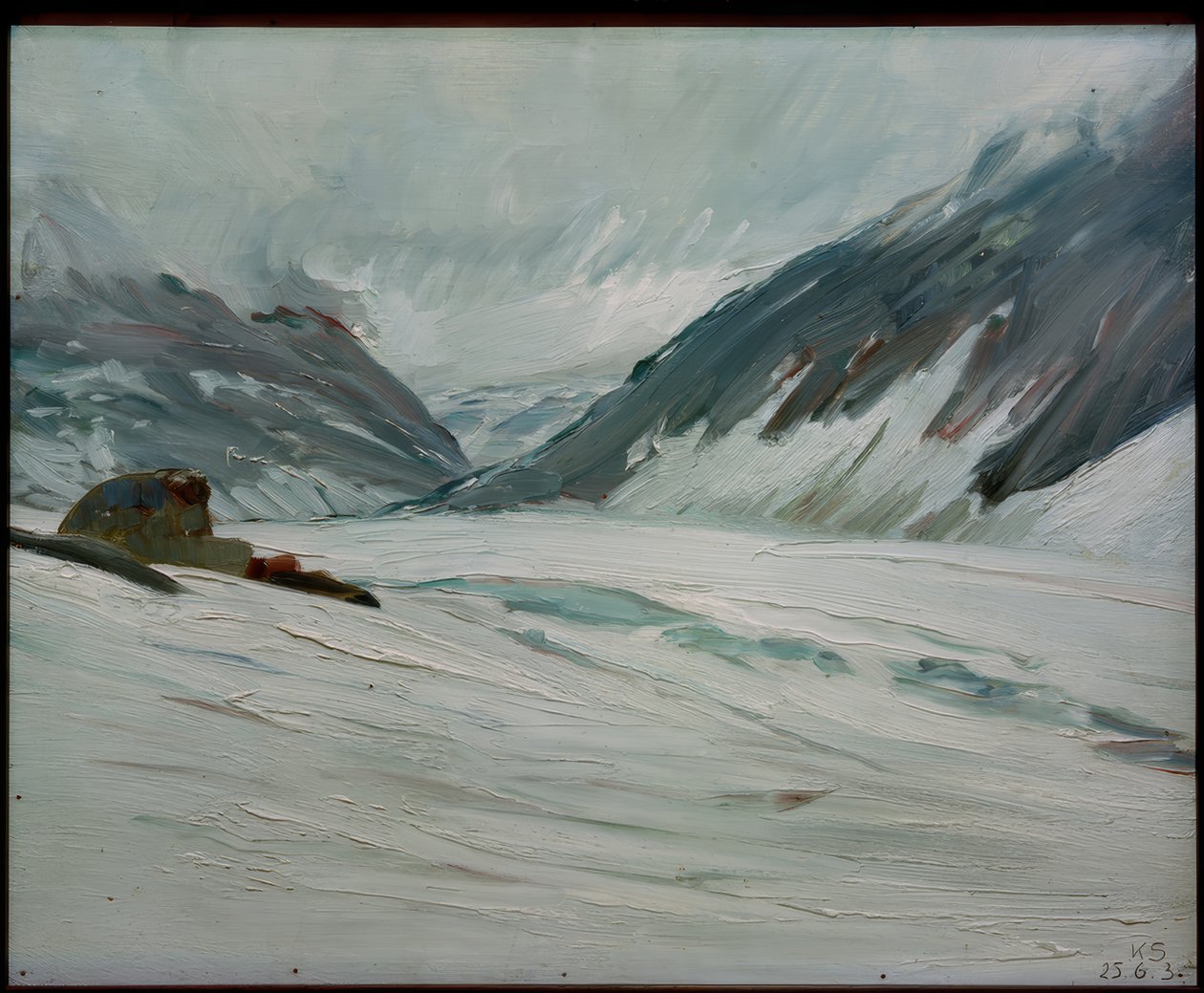 Águas profundas com neve de Kurt Schwitters