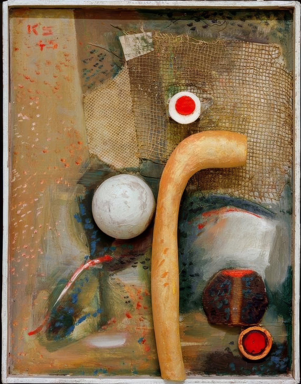 Fredlyst com osso artificial amarelo de Kurt Schwitters