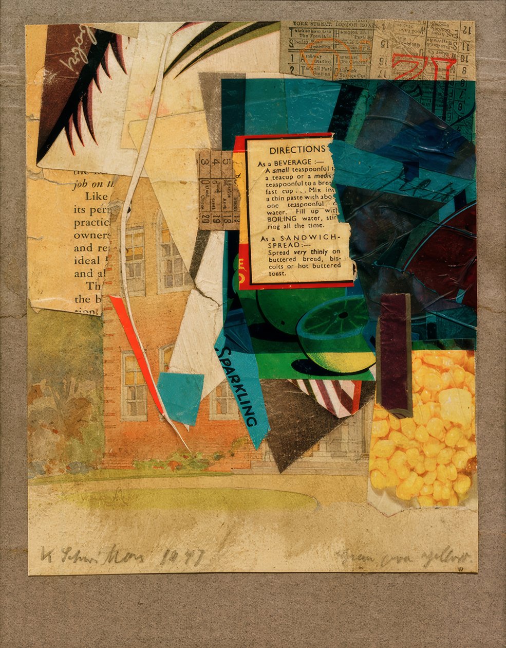 Verde sobre amarelo de Kurt Schwitters