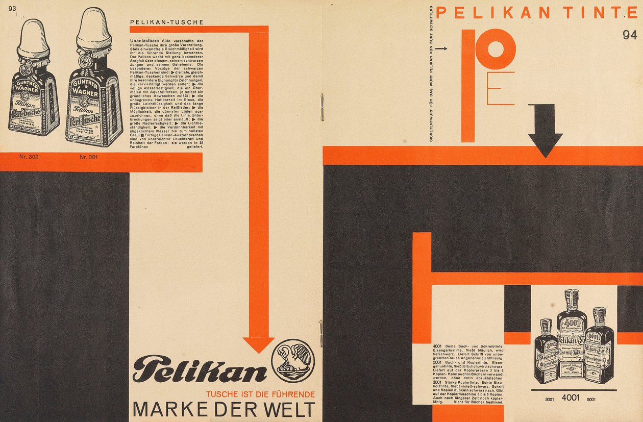 Propaganda Merz 11 Pelican Ink, 1924. de Kurt Schwitters
