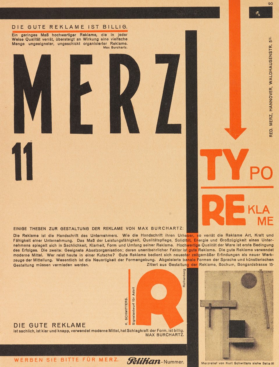 Merz 11. Typoreklame, 1924. de Kurt Schwitters