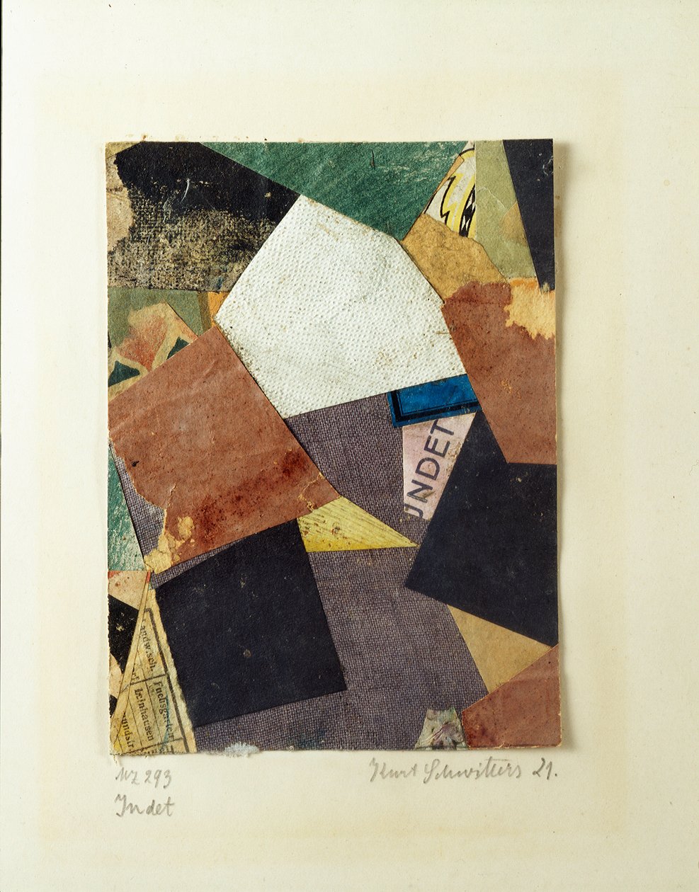 Merz 293 Collage de Kurt Schwitters (1887-1948) 1921 Colecção privada de Kurt Schwitters