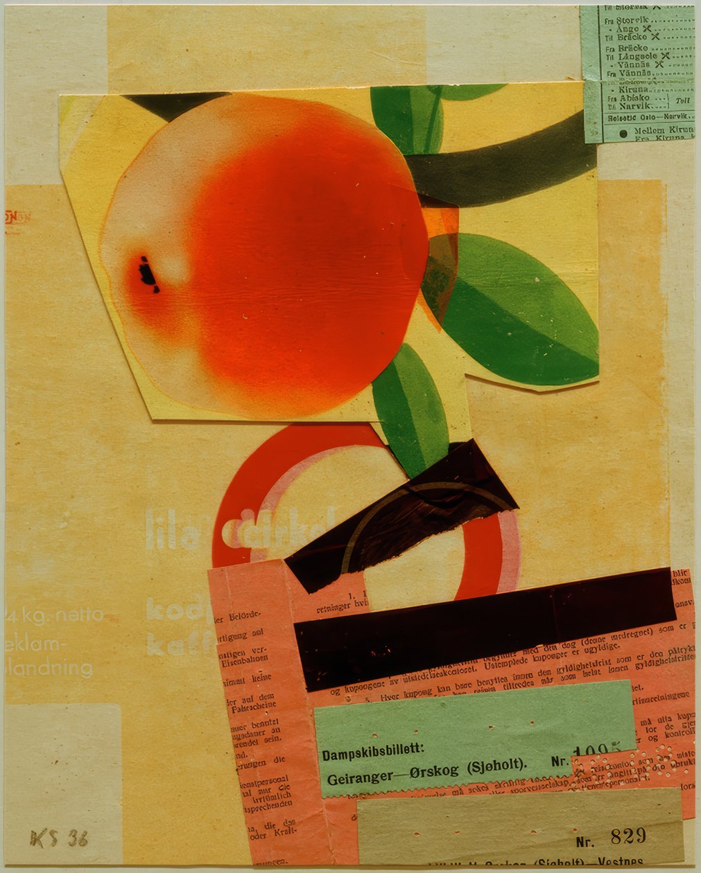 Sem título (com maçã vermelha) de Kurt Schwitters