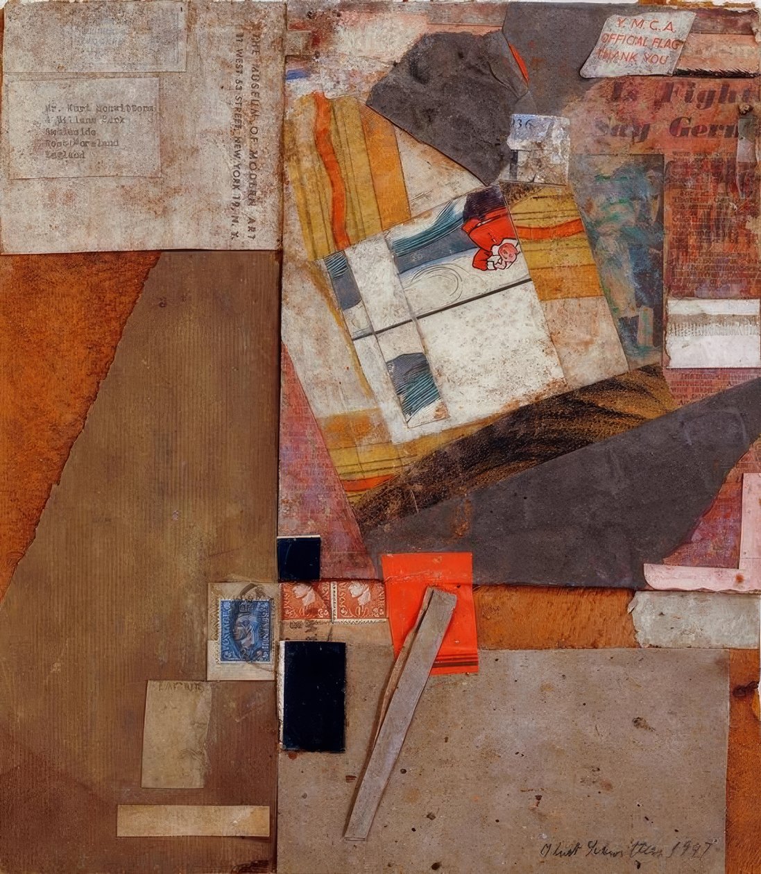 Ohne Titel (Obrigado pela bandeira oficial da YMCA) de Kurt Schwitters