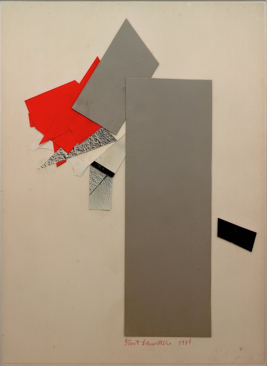 Sem título (vermelho, cinza, preto) de Kurt Schwitters