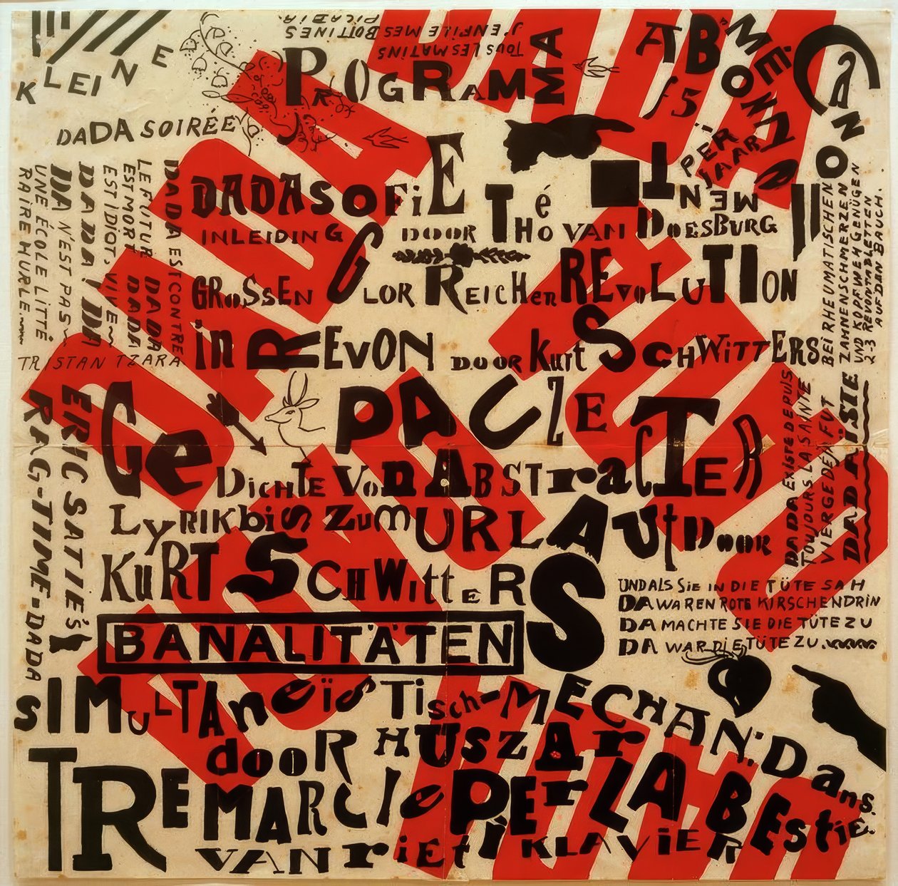 Cartaz para uma pequena festa no Dada de Kurt Schwitters