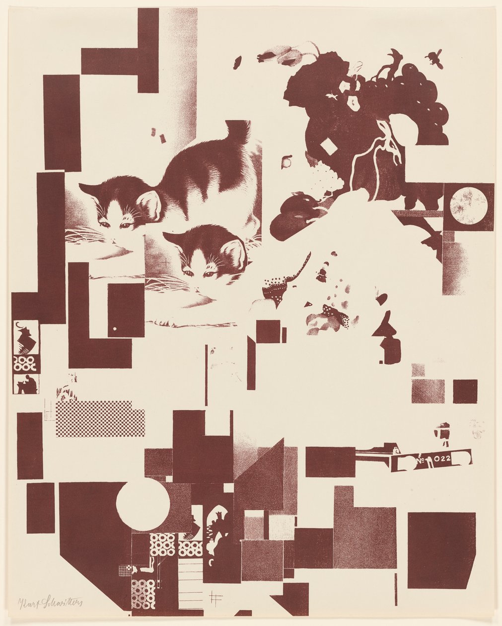 Sem título, nº 5 de 6 do portfólio Merz 3. Kurt Schwitters 6 litografias. pasta Merz. Primeiro portfólio da editora Merz (Merz 3. Kurt Schwitters 6 lithos. Merz Portfolio. Primeiro Portfólio da Editora Merz) de Kurt Schwitters