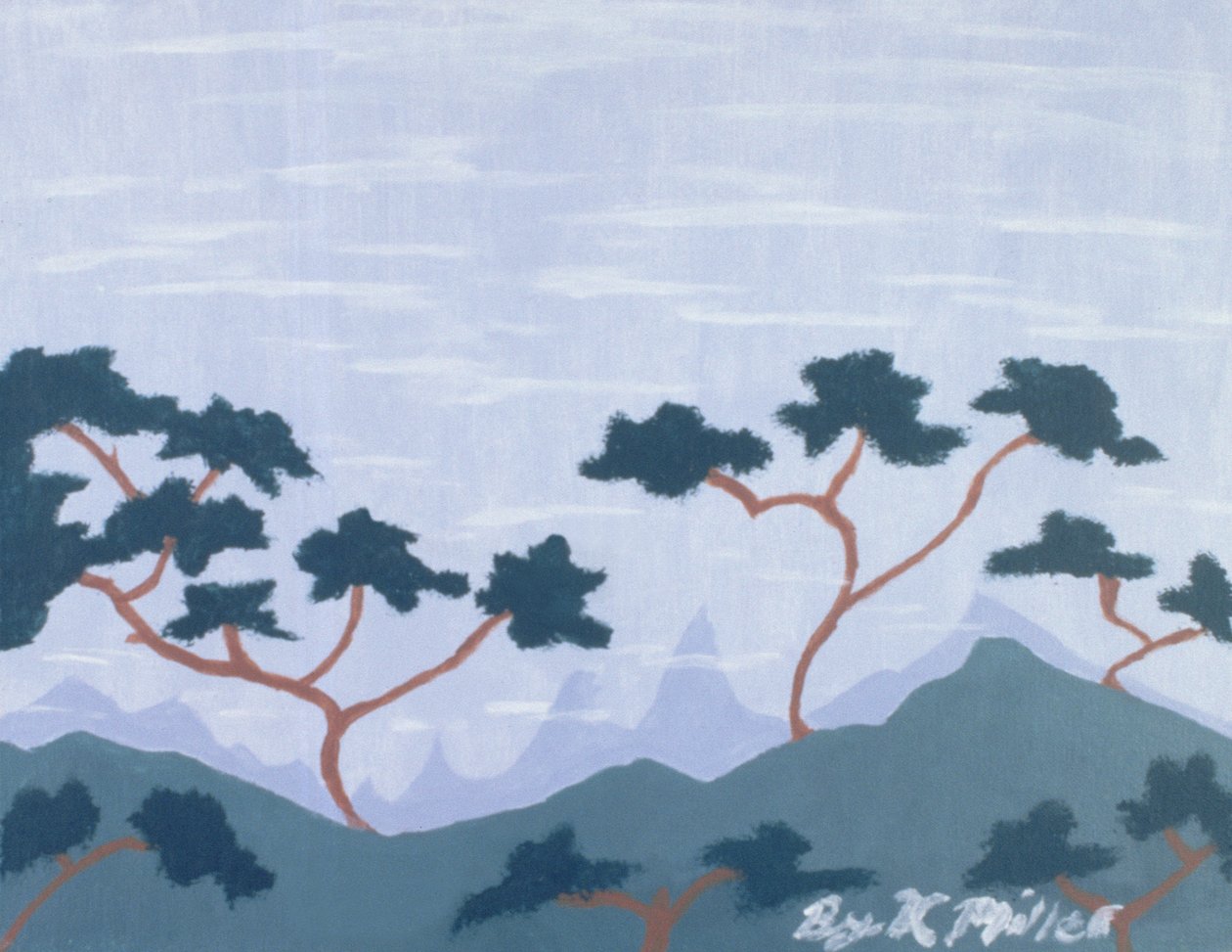 Mountain Peaks, 2004 (acrílico sobre tela) de Kurtis L. Miller