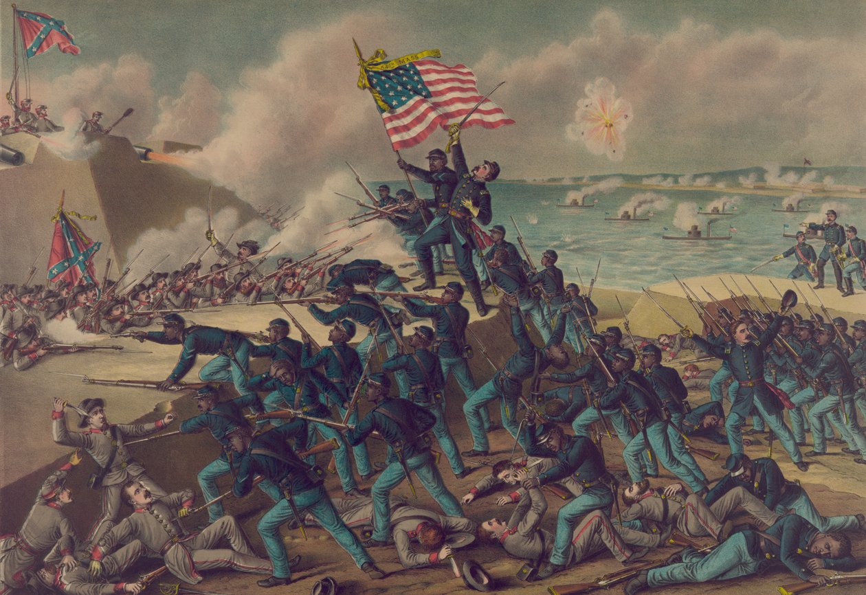 Storming Fort Wagner, 1890 de Kurz and Allison