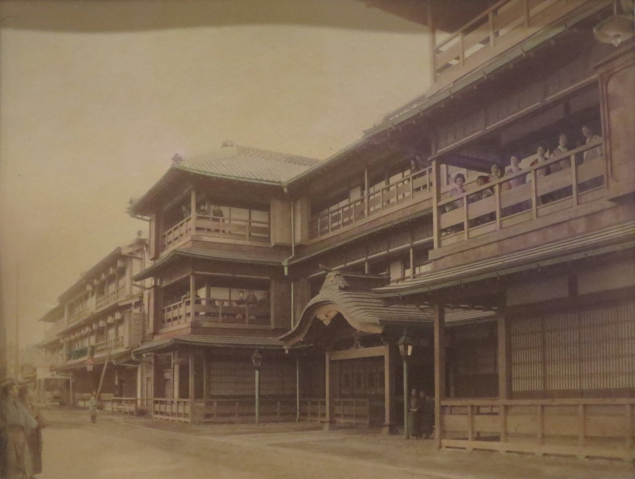 O distrito de Yoshiwara em Tóquio de Kusakabe Kimbei