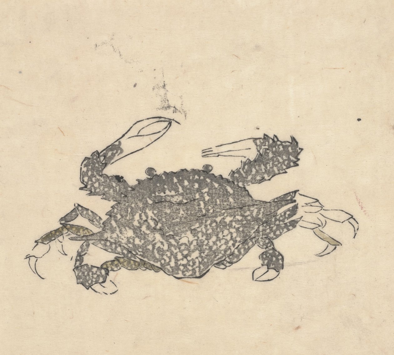 Caranguejo (xilogravura) de Kuwagata Keisai