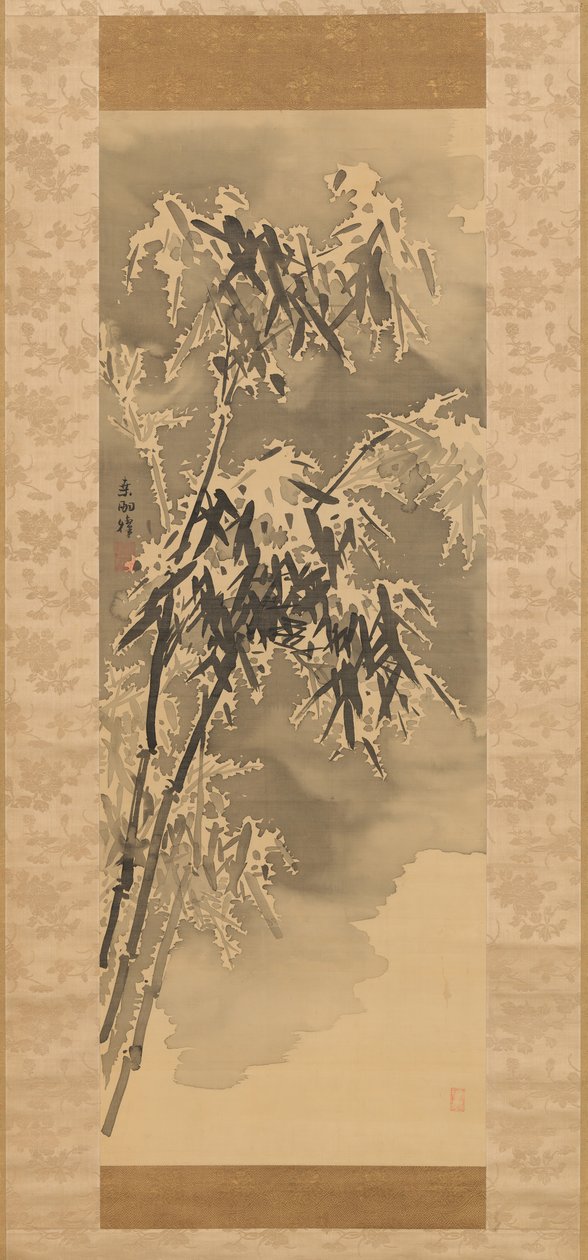 Bambu na neve, finais do século XVIII. de Kuwayama Gyokushu