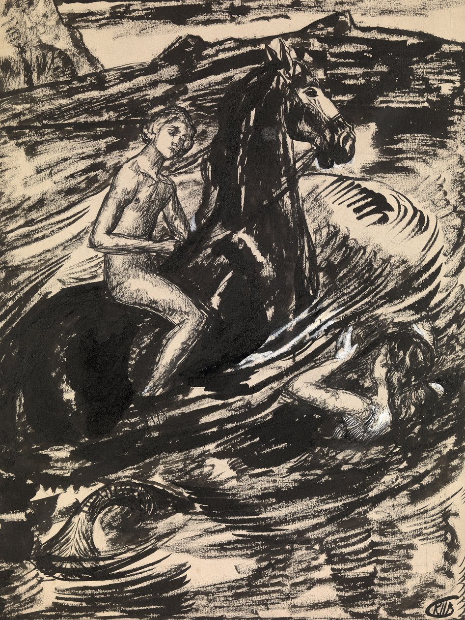 Ilustração para a princesa da maré por Mikhail Lermontov de Kuzma Sergeevich Petrov Vodkin